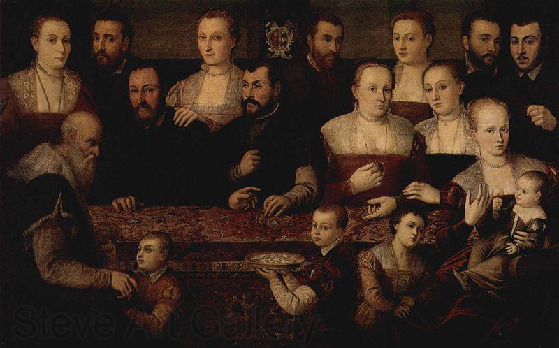 Cesare Vecellio Portrat einer Familie mit orientalischem Teppich Spain oil painting art
